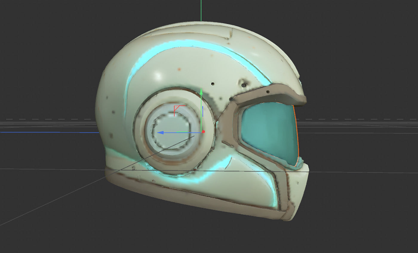 Helmet work-in-progress — side profile