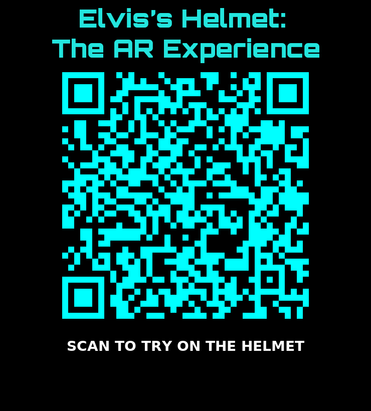 QR code that opens the Elvis Ryder helmet AR experience at oraband.8thwall.app